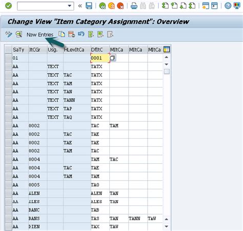 sap item category|sap item category determination table.